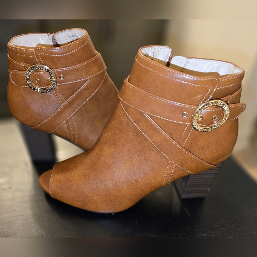 Jones New York Brown Open Toe Bootie